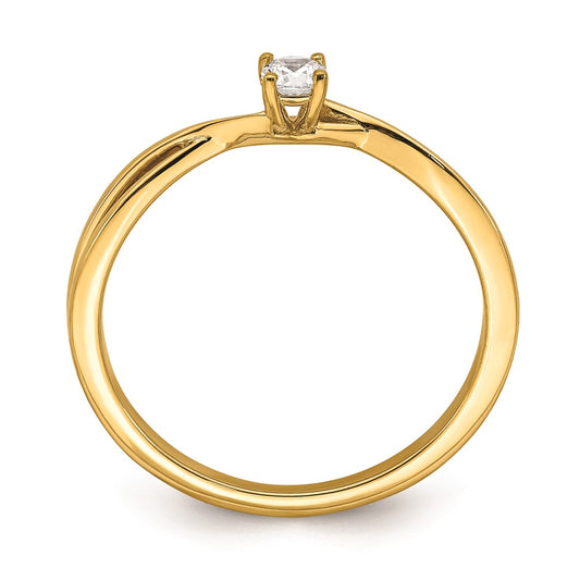 High-Quality 14K Criss-Cross Engagement Ring with 1/8 Carat Diamonds - Stylish Value