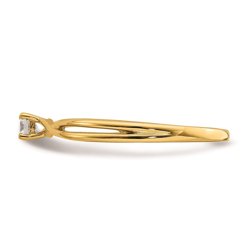 High-Quality 14K Criss-Cross Engagement Ring with 1/8 Carat Diamonds - Stylish Value