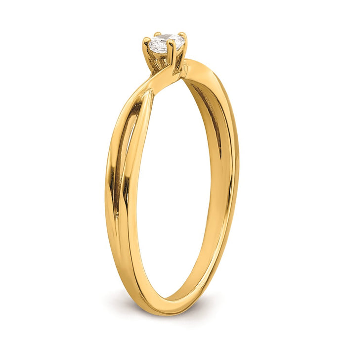 High-Quality 14K Criss-Cross Engagement Ring with 1/8 Carat Diamonds - Stylish Value-6
