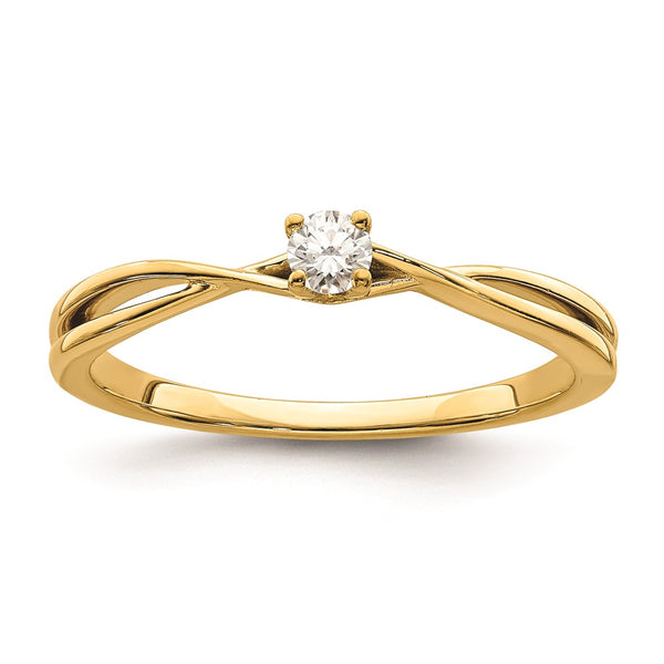 14K Criss-Cross Engagement Ring with 1/8 Carat Diamonds