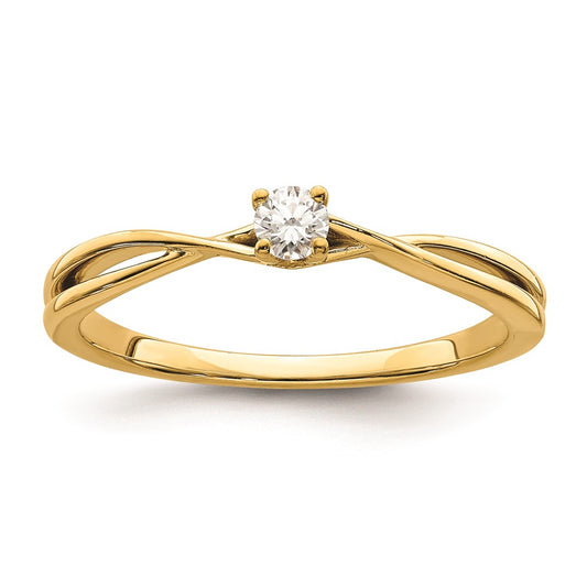 High-Quality 14K Criss-Cross Engagement Ring with 1/8 Carat Diamonds - Stylish Value