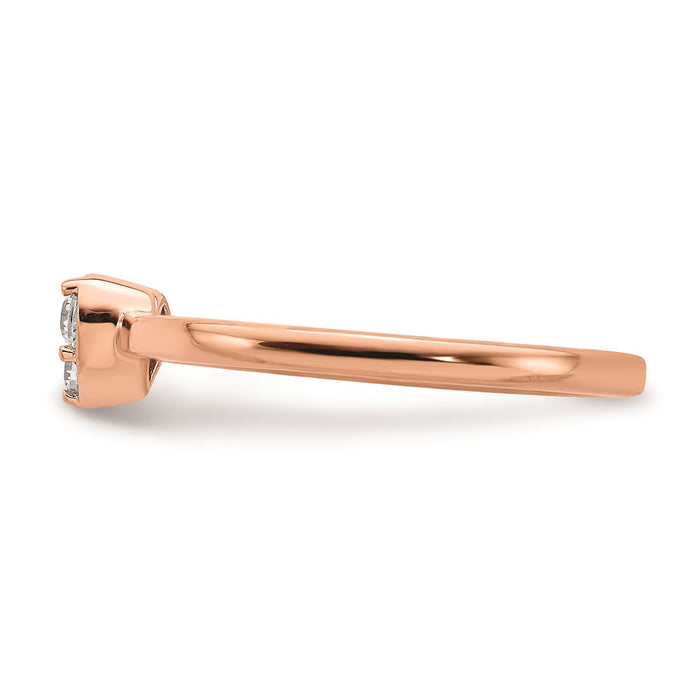 High-Quality 14K Rose Gold Heart Engagement Ring with 1/8 Carat Diamond Value-3