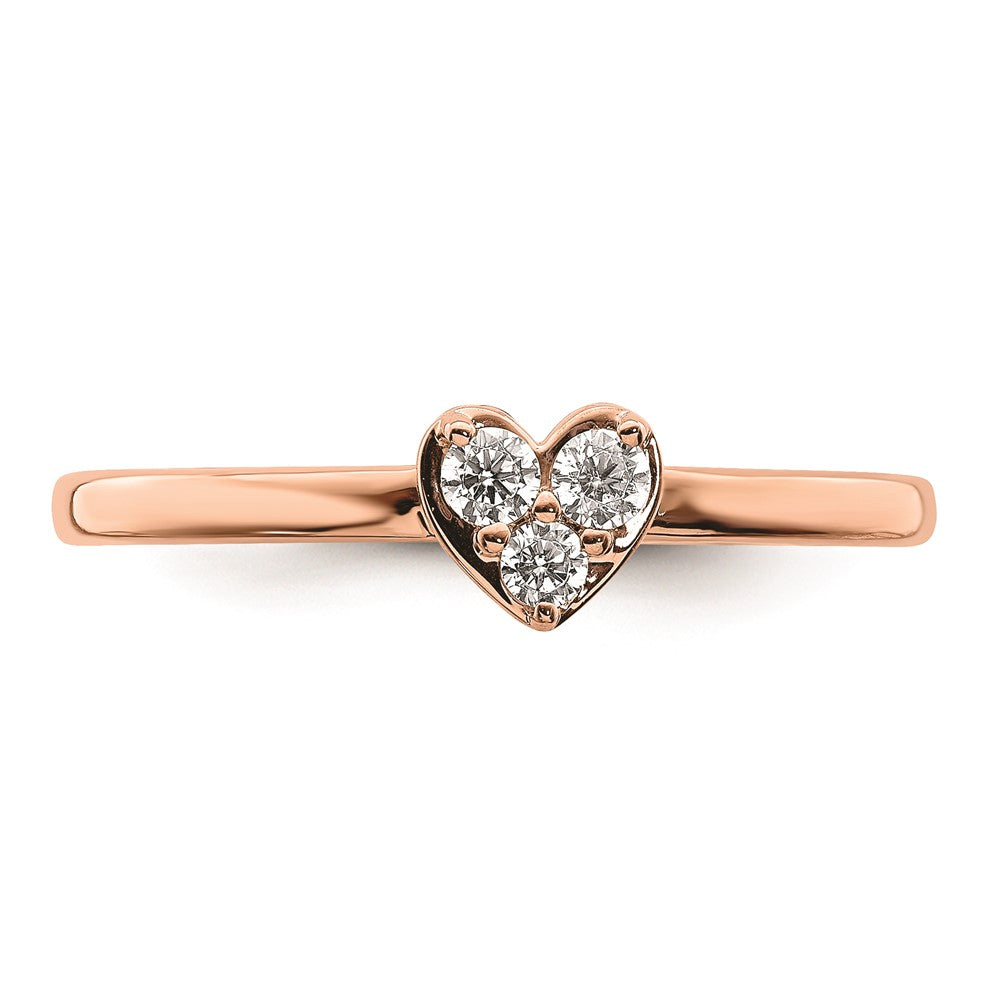 High-Quality 14K Rose Gold Heart Engagement Ring with 1/8 Carat Diamond Value