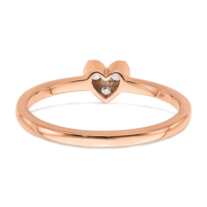 High-Quality 14K Rose Gold Heart Engagement Ring with 1/8 Carat Diamond Value-5