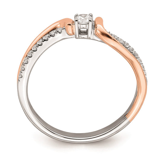 Buy Exclusive 14K White & Rose Gold Bypass Engagement Ring, 1/5 Carat Diamond