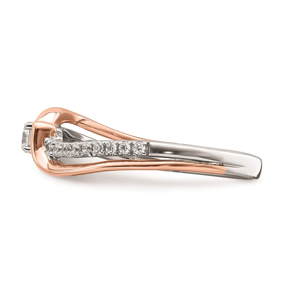 Buy Exclusive 14K White & Rose Gold Bypass Engagement Ring, 1/5 Carat Diamond