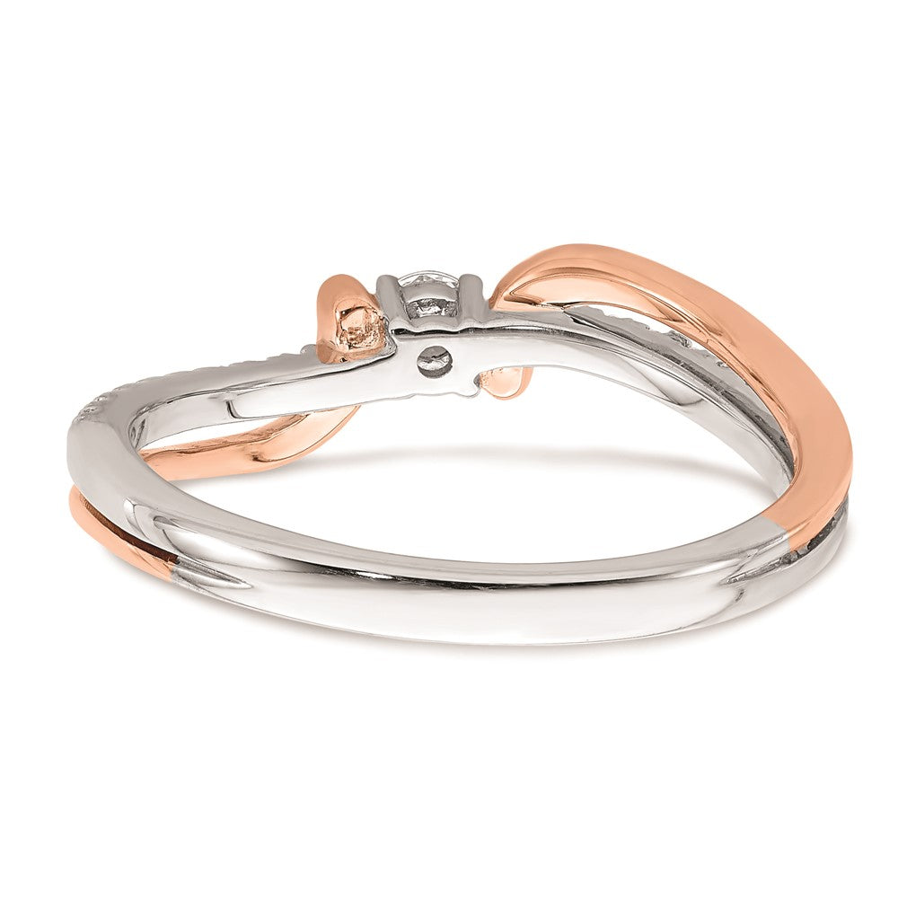 Buy Exclusive 14K White & Rose Gold Bypass Engagement Ring, 1/5 Carat Diamond