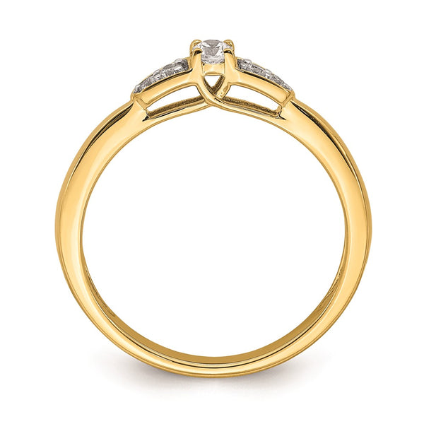 14K Gold Engagement Ring with 1/8 Carat Diamond - Style GR1-1034676