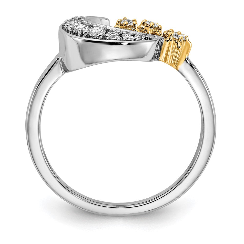Exclusive 14K Two-Tone Diamond Moon & Three Stars Ring - Stylish Value