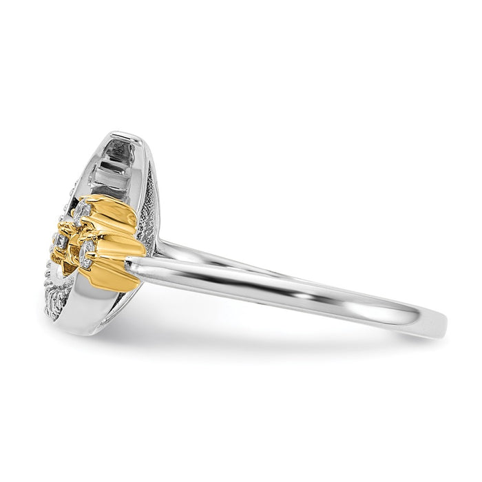 Exclusive 14K Two-Tone Diamond Moon & Three Stars Ring - Stylish Value-3