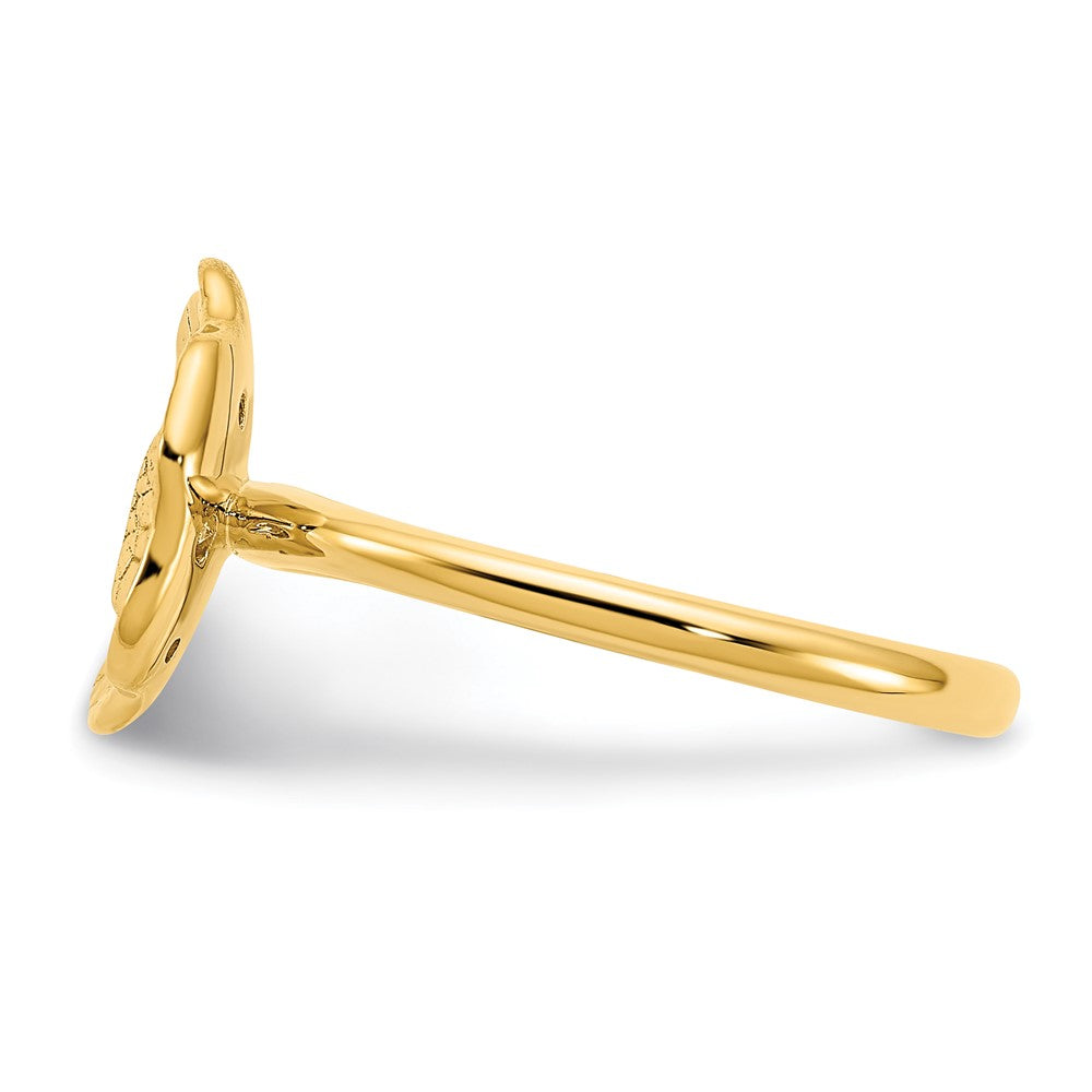 High-Quality 14K Gold Polished & Textured Diamond Circle Band Ring - Stylish Value