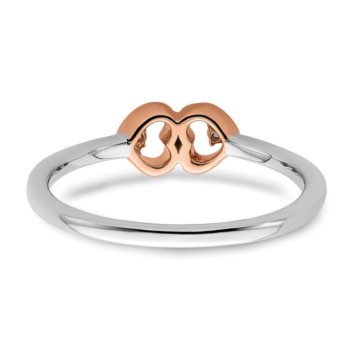 Shop Stylish 14K Two-Tone Diamond Hearts Promise Ring | VS/SI+ G+ Clarity-5