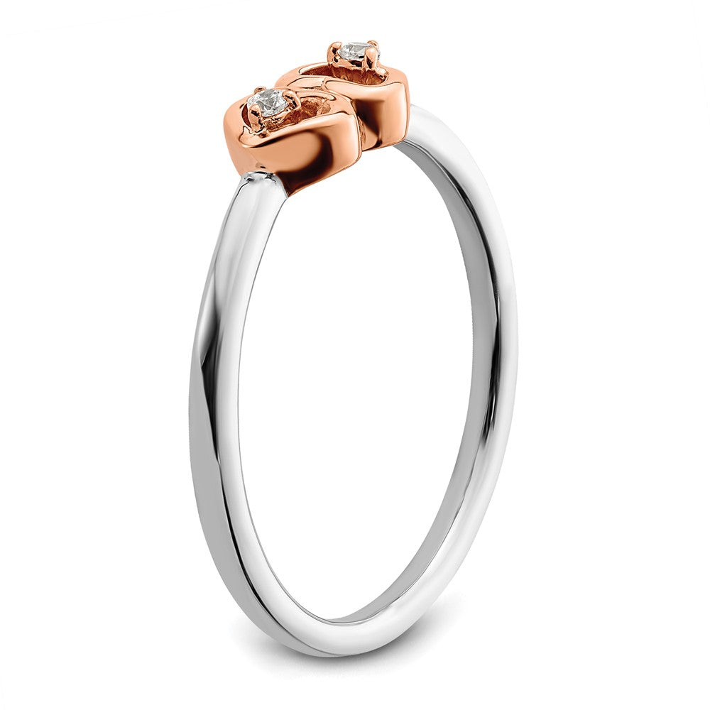 Shop Stylish 14K Two-Tone Diamond Hearts Promise Ring | VS/SI+ G+ Clarity