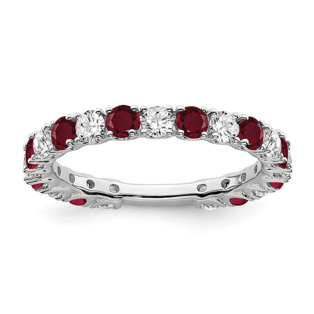 Shop Exclusive 14K White Gold Ruby & Diamond Ring - Stylish Design, Great Value