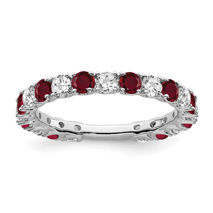 Shop Exclusive 14K White Gold Ruby & Diamond Ring - Stylish Design, Great Value-1
