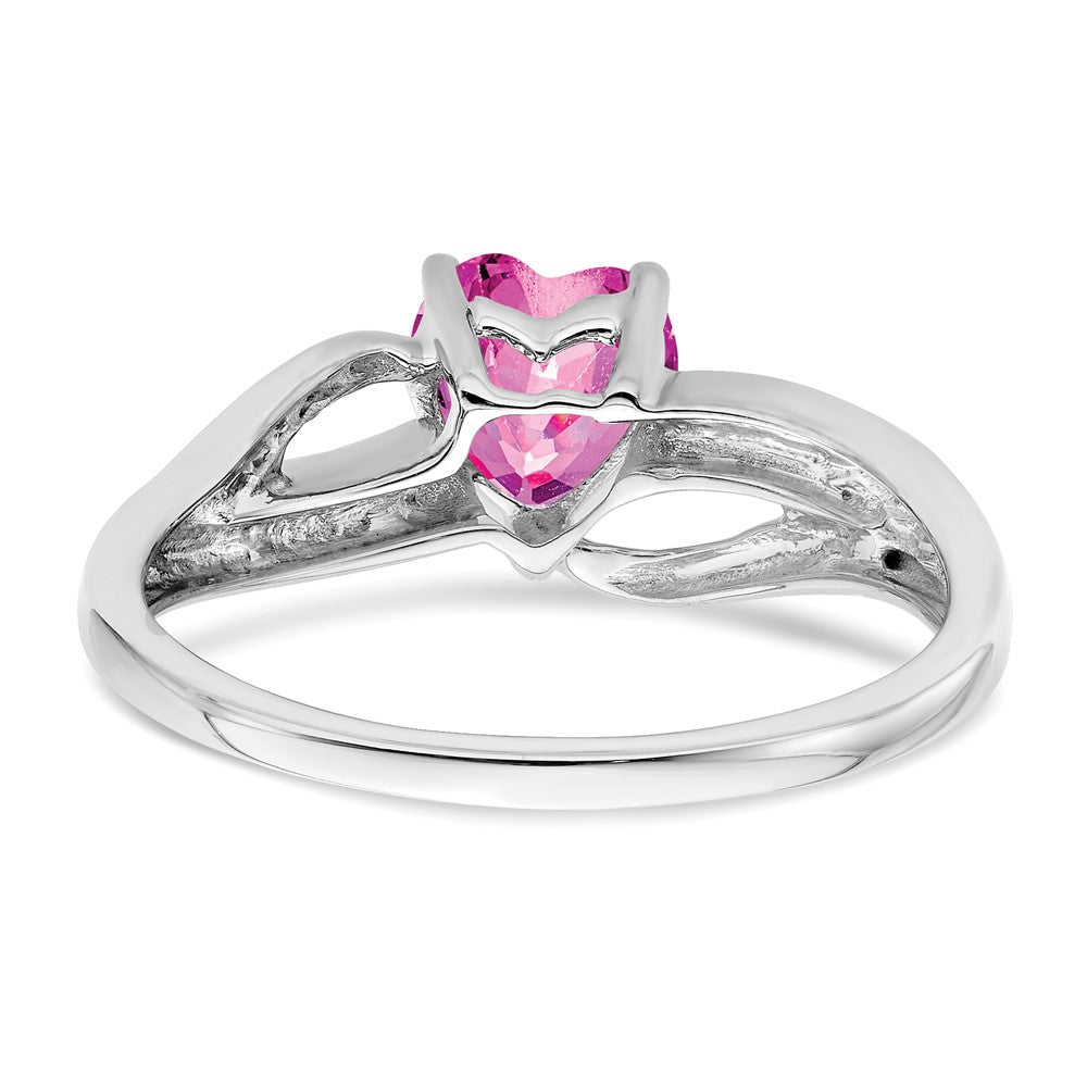 Buy Exclusive 14K White Gold Heart Ring with Pink Sapphire & Diamonds, Stylish Design