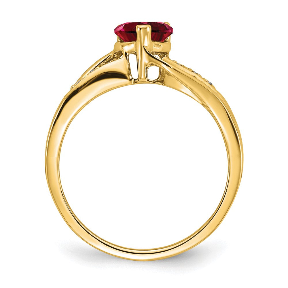 Buy Exclusive 14K Gold Heart-Shaped Ring with Ruby & Diamond - Stylish Value!