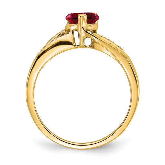 Buy Exclusive 14K Gold Heart-Shaped Ring with Ruby & Diamond - Stylish Value!
