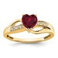 Buy Exclusive 14K Gold Heart-Shaped Ring with Ruby & Diamond - Stylish Value!-1