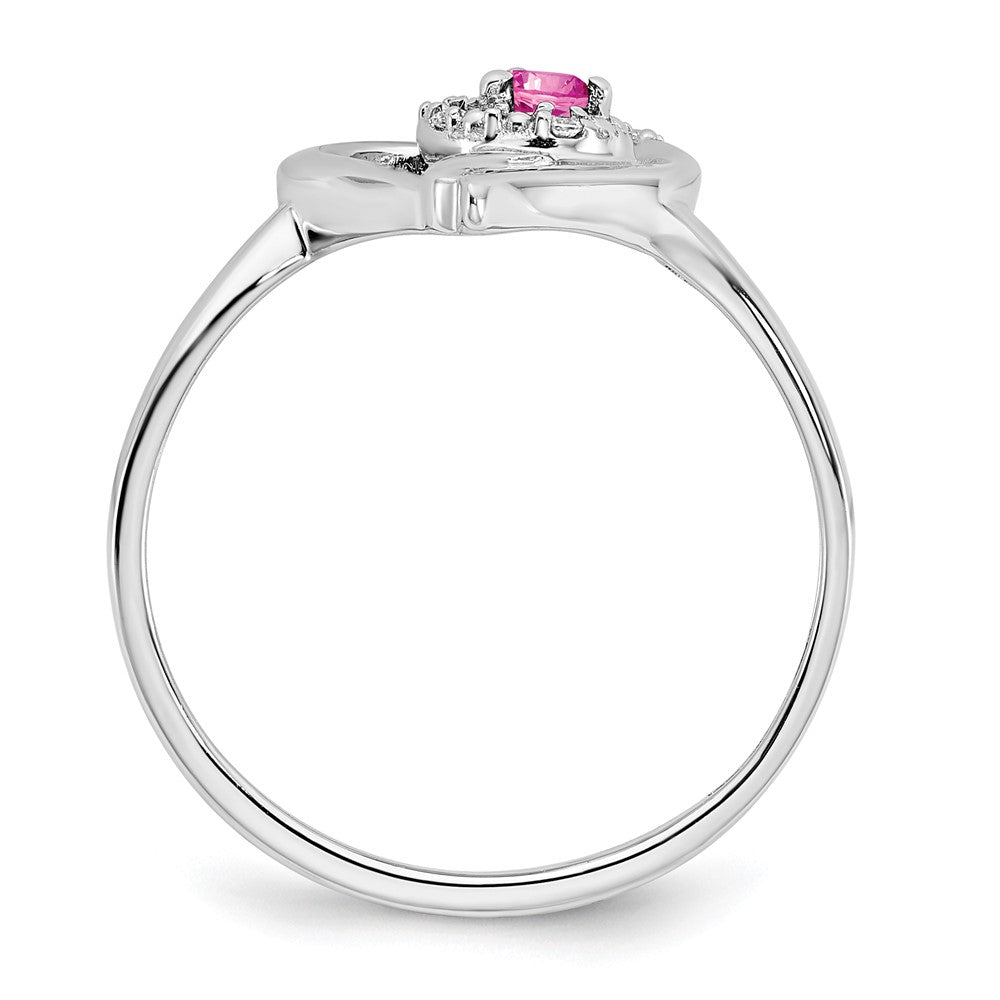 Shop Exclusive 14K White Gold Heart Ring with Pink Sapphire & Diamonds - Stylish & Affordable!