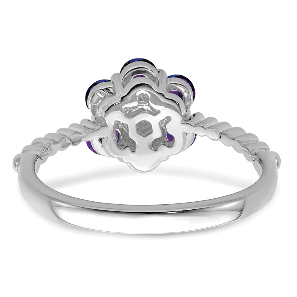 Shop Exclusive 14K White Gold Floral Ring with Amethyst & Diamond Accents - Stylish!