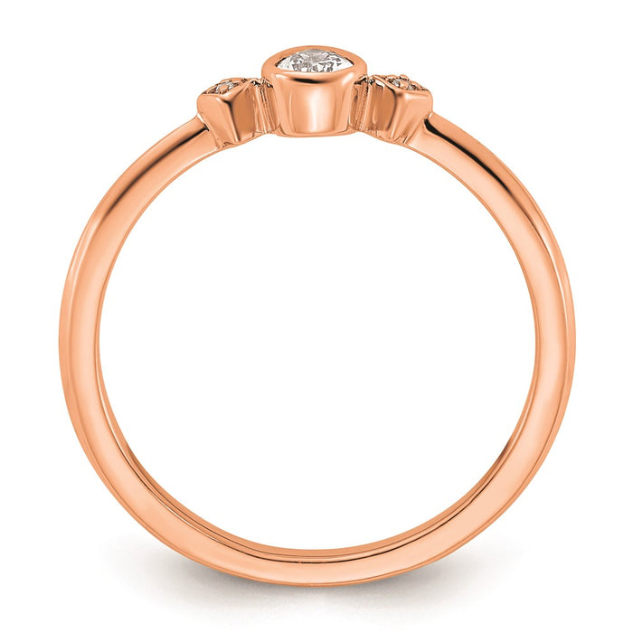Exclusive 14K Rose Gold 3-Stone Pear Diamond Engagement Ring - Affordable Luxury-2