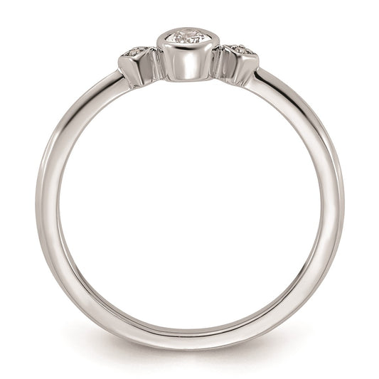 Exclusive 14K White Gold Petite 3-Stone Pear Diamond Engagement Ring - 1/15 Carat