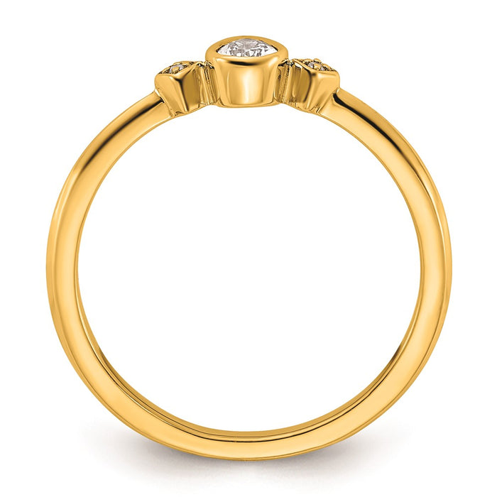 Buy Stylish 14K Gold Petite 3-Stone Pear Diamond Engagement Ring, 1/15 Carat-2
