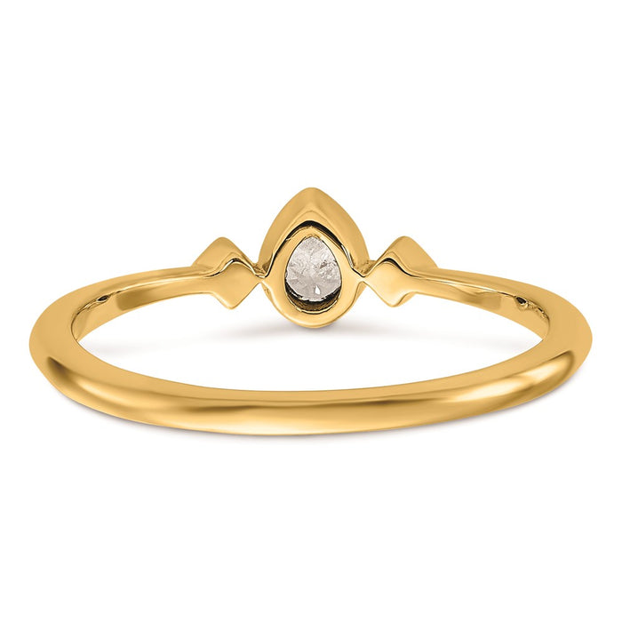 Buy Stylish 14K Gold Petite 3-Stone Pear Diamond Engagement Ring, 1/15 Carat-5