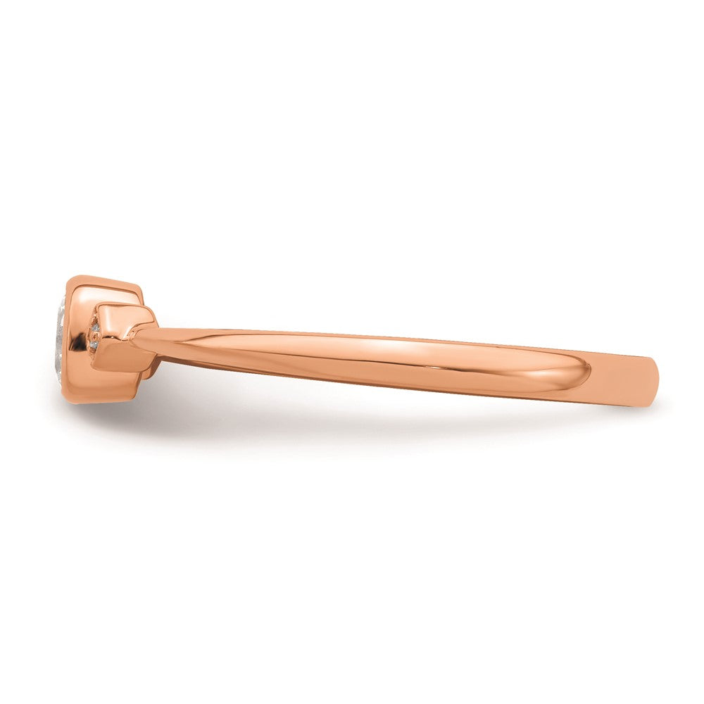 Buy Stylish 14K Rose Gold Petite 3-Stone Oval Diamond Ring - 1/15 Carat