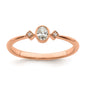 Buy Stylish 14K Rose Gold Petite 3-Stone Oval Diamond Ring - 1/15 Carat-2