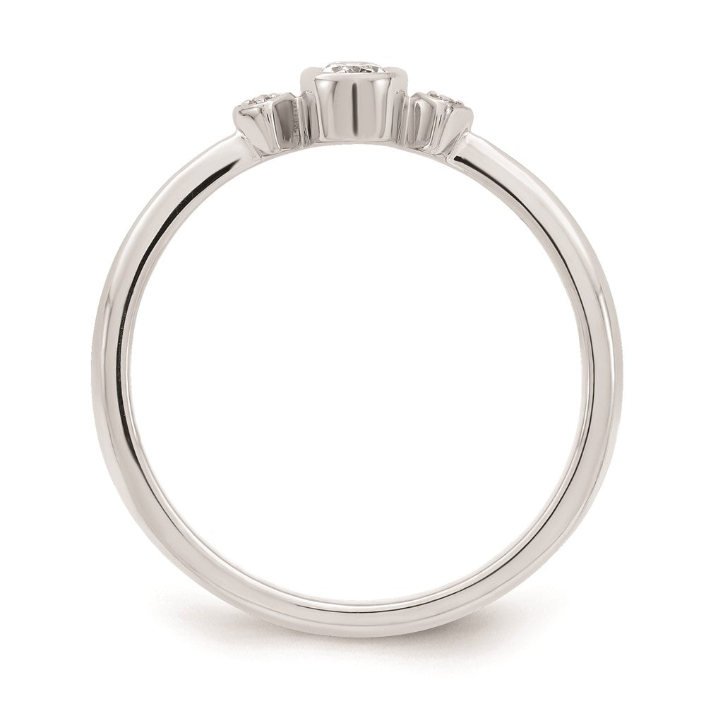 Buy Stylish 14K White Gold 3-Stone Oval Diamond Ring, 1/15 Carat Total Weight