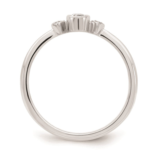 Buy Stylish 14K White Gold 3-Stone Oval Diamond Ring, 1/15 Carat Total Weight
