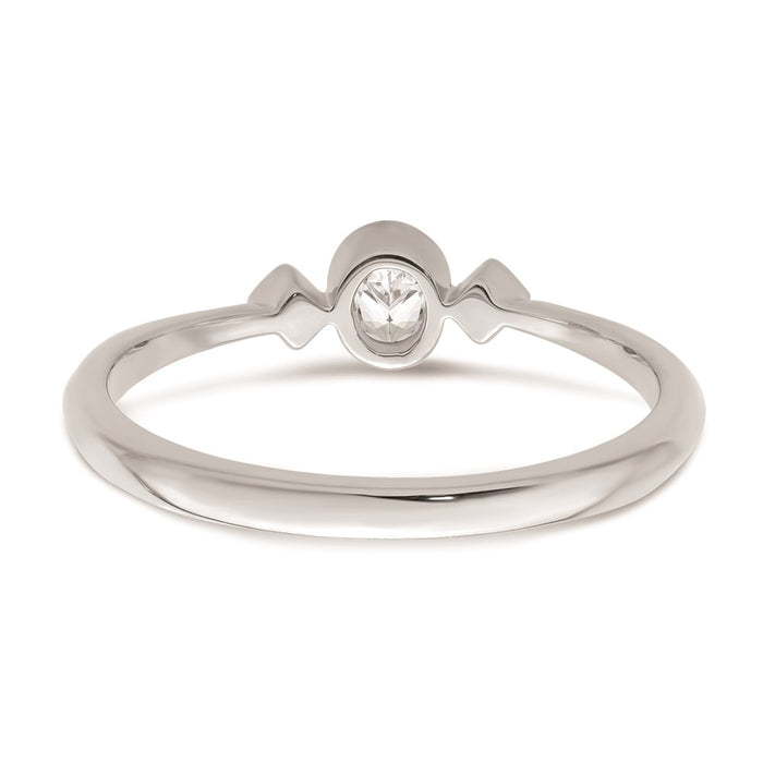 Buy Stylish 14K White Gold 3-Stone Oval Diamond Ring, 1/15 Carat Total Weight-5
