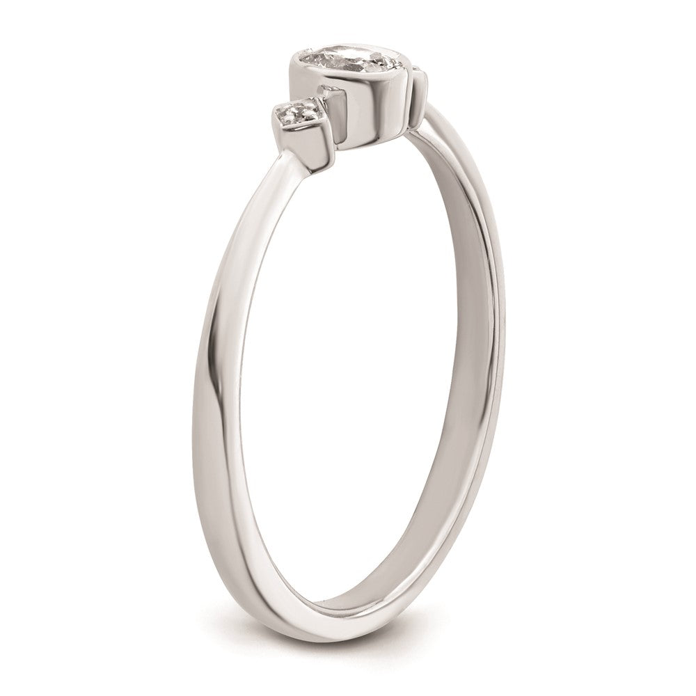 Buy Stylish 14K White Gold 3-Stone Oval Diamond Ring, 1/15 Carat Total Weight