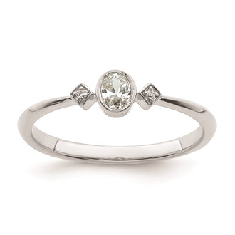 Buy Stylish 14K White Gold 3-Stone Oval Diamond Ring, 1/15 Carat Total Weight