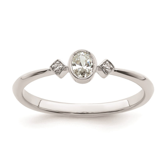 Buy Stylish 14K White Gold 3-Stone Oval Diamond Ring, 1/15 Carat Total Weight
