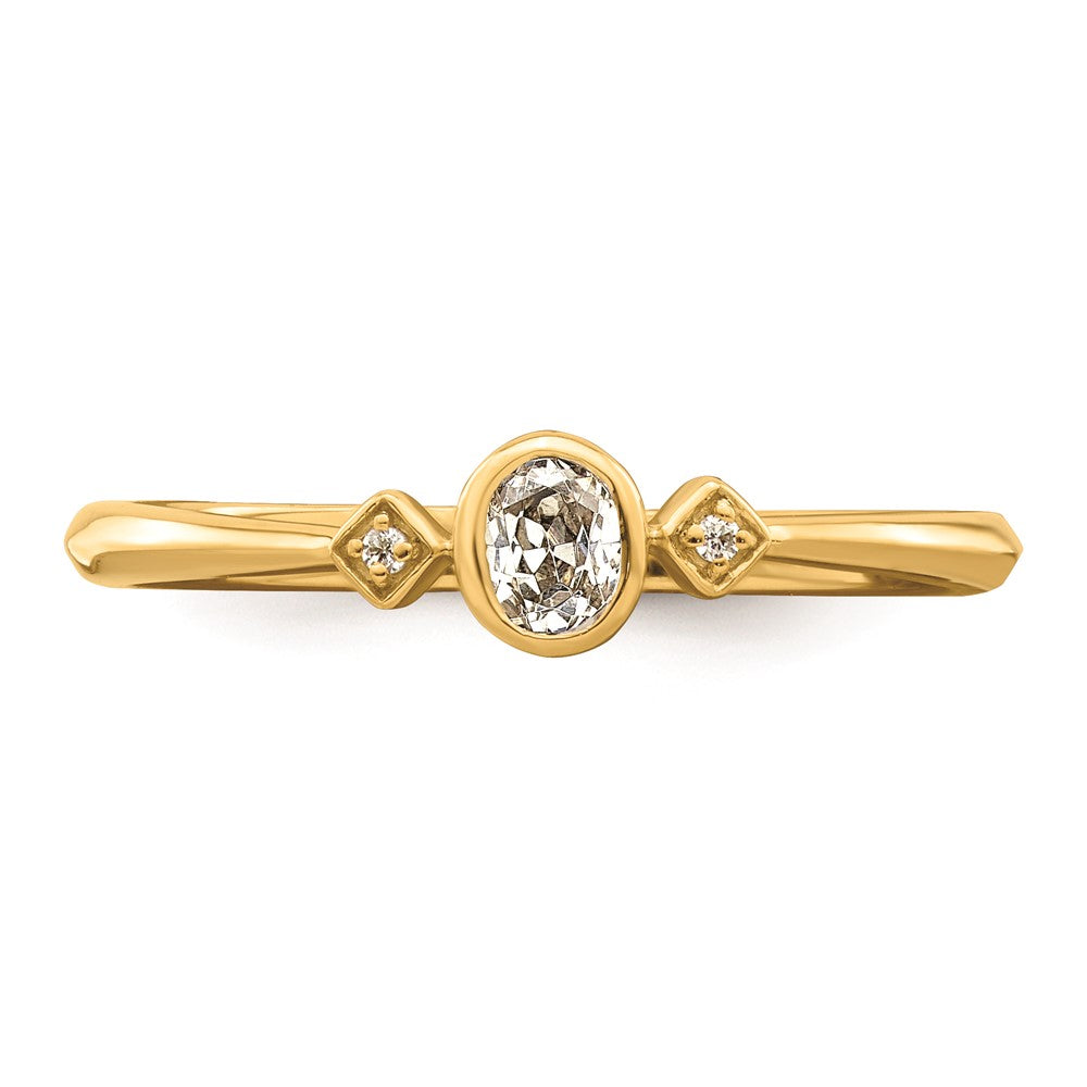 Buy 14K Gold Petite 3-Stone Oval Diamond Engagement Ring, 1/15 Carat, Stylish