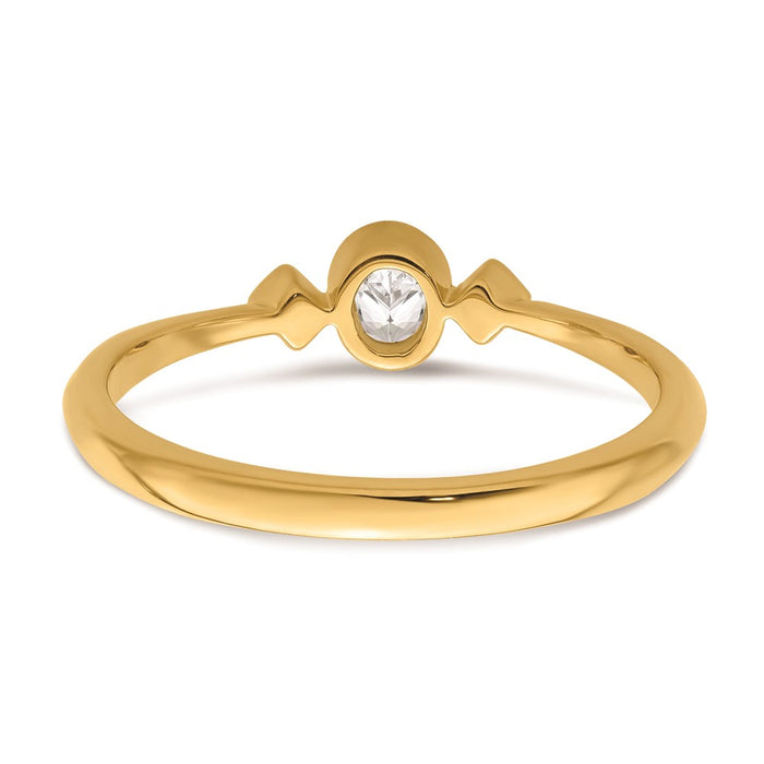 Buy 14K Gold Petite 3-Stone Oval Diamond Engagement Ring, 1/15 Carat, Stylish-5