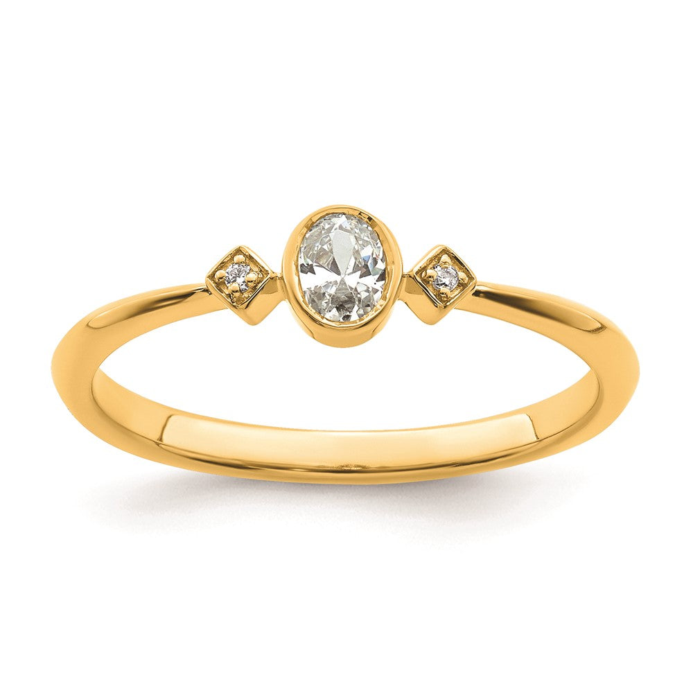 Buy 14K Gold Petite 3-Stone Oval Diamond Engagement Ring, 1/15 Carat, Stylish