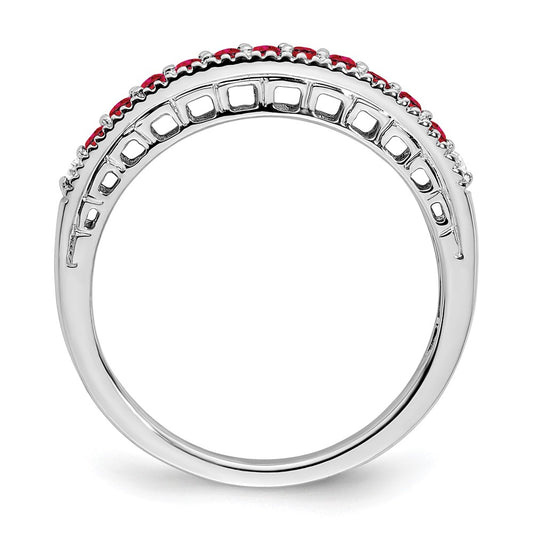 Buy Exclusive 14K White Gold Ruby & Diamond Eternity Band - Stylish Value!