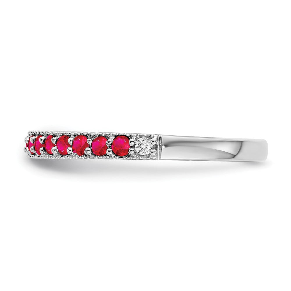 Buy Exclusive 14K White Gold Ruby & Diamond Eternity Band - Stylish Value!