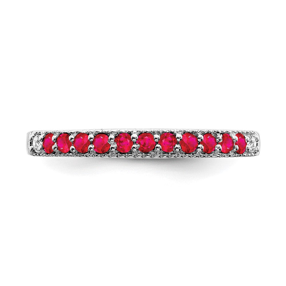 Buy Exclusive 14K White Gold Ruby & Diamond Eternity Band - Stylish Value!