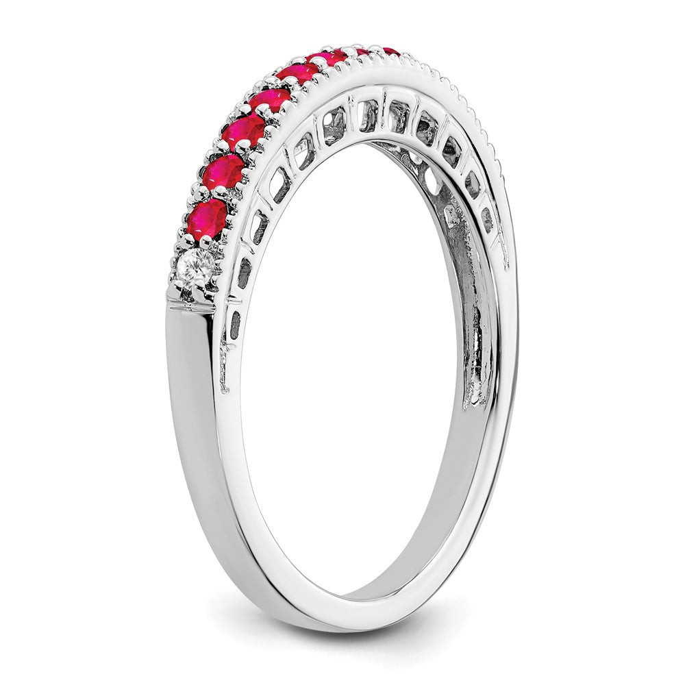 Buy Exclusive 14K White Gold Ruby & Diamond Eternity Band - Stylish Value!