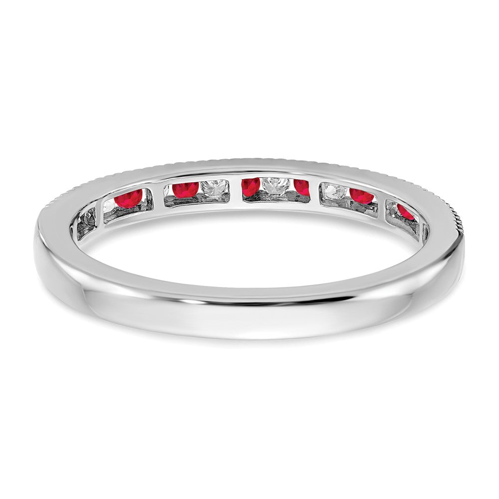 Shop 14K White Gold Ruby & Diamond Eternity Band - Stylish Luxury Ring!