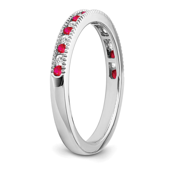 Shop 14K White Gold Ruby & Diamond Eternity Band - Stylish Luxury Ring!-7