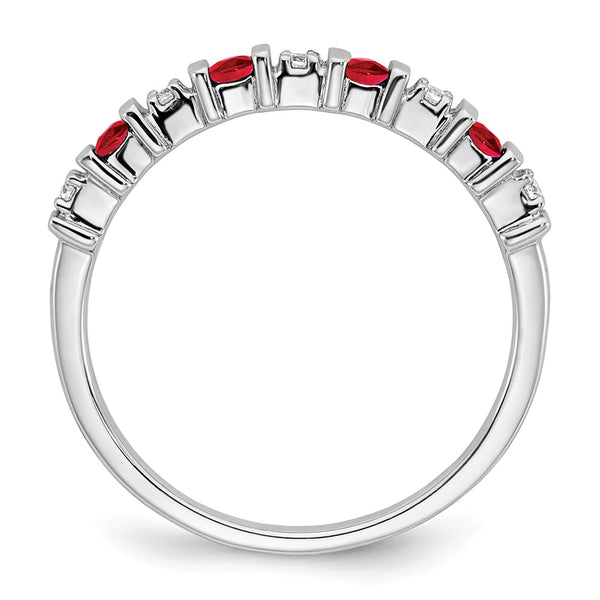 14K White Gold Ruby & Diamond Eternity Band - Style GR1-1019415