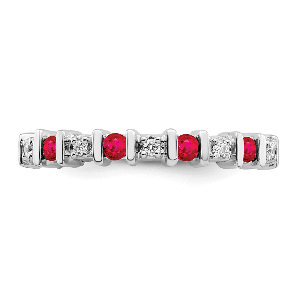 Shop Exclusive 14K White Gold Ruby & Diamond Eternity Band - Stylish Value!