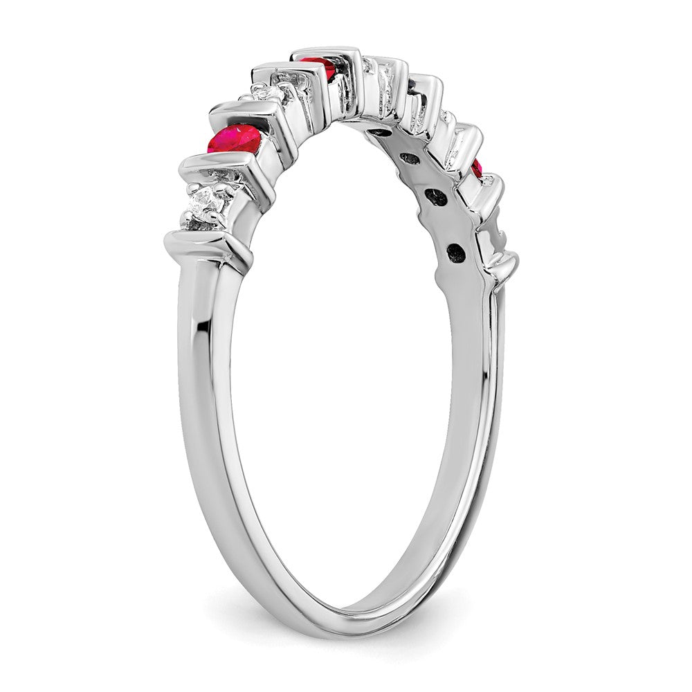 Shop Exclusive 14K White Gold Ruby & Diamond Eternity Band - Stylish Value!