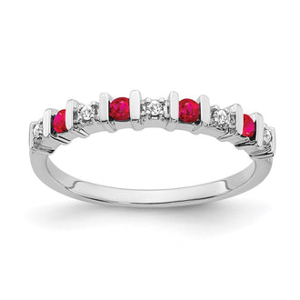 Shop Exclusive 14K White Gold Ruby & Diamond Eternity Band - Stylish Value!
